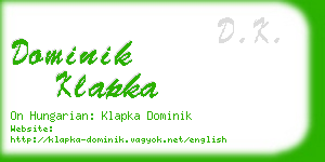 dominik klapka business card